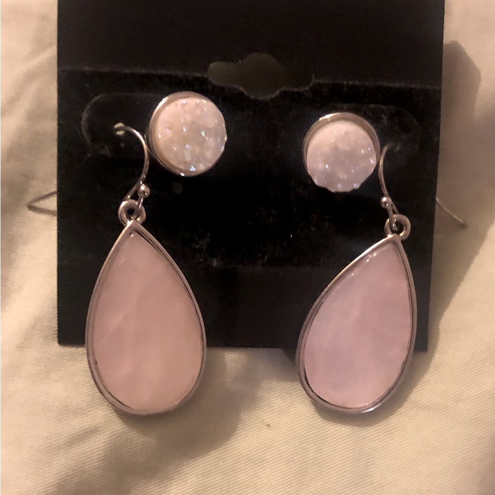 Rose Quartz Beautiful Post Earrings Set Of Two